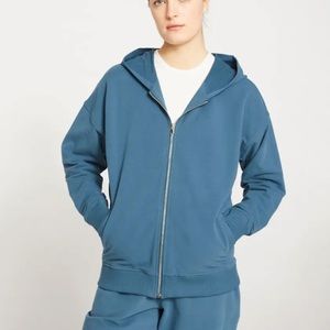 Universal Standard Zip Up Hoodie in Indian Teal Universal standard size small